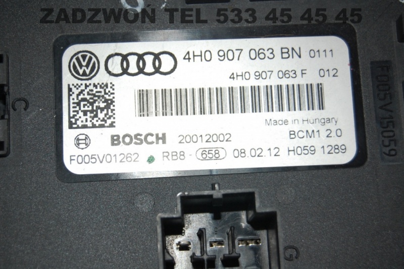 AUDI A6 A7 A8 STEROWNIK MOCY BORDNETZ 4H0907063BN Typ samochodu Samochody osobowe