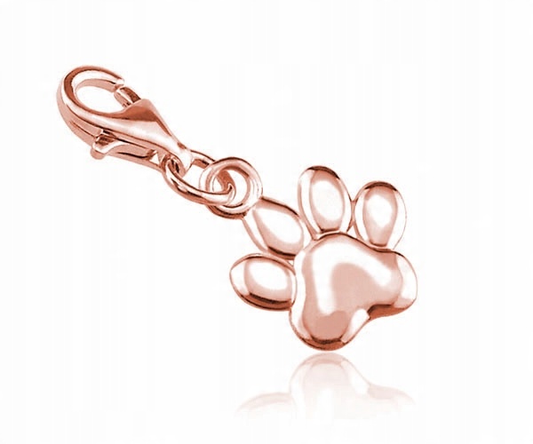 

Charms Srebro Pr 925 Celebrytka Łapa Łapka Różowa