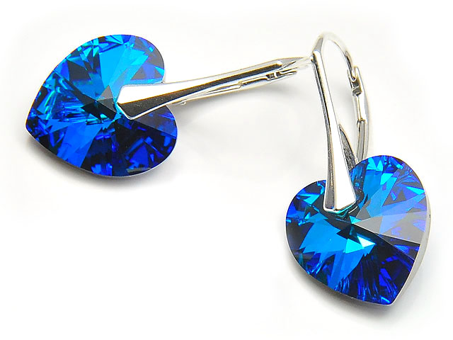 

Kolczyki ze Srebra 925 Swarovski serca Bermuda Box