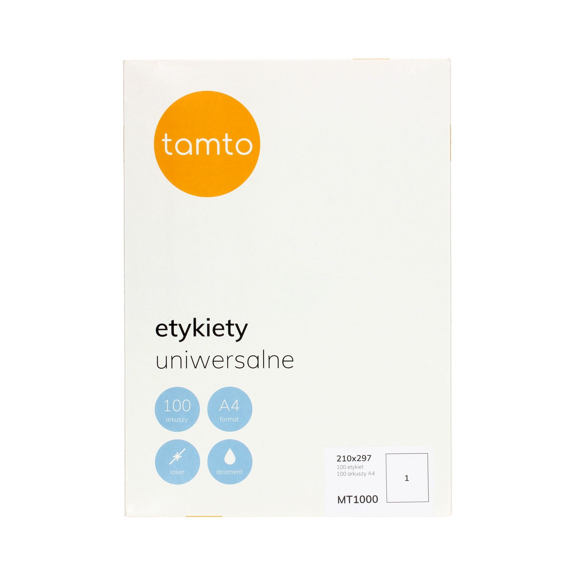 

Etykiety uniwersalne 210x297/1 białe Tamto (100)
