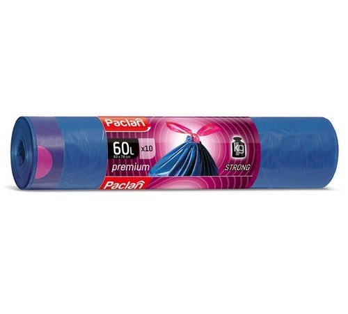 

Worki na śmieci 60l 10szt Paclan Premium z taśmą
