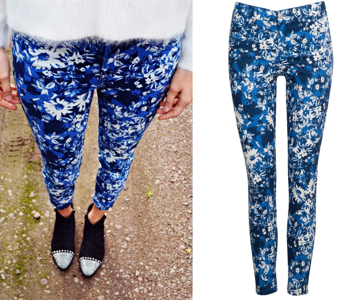 

Cubus spodnie jeansy skinny Rurki W Kwiaty Xs W26