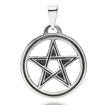 Pentagram Amulet Hvězda Stříbro 925 Z310