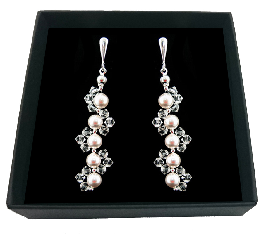 

Kolczyki Swarovski perły kryształy 1682