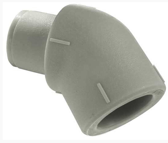

Zgrzewka kolano nyplowe 25mm 45* polipropylen .133