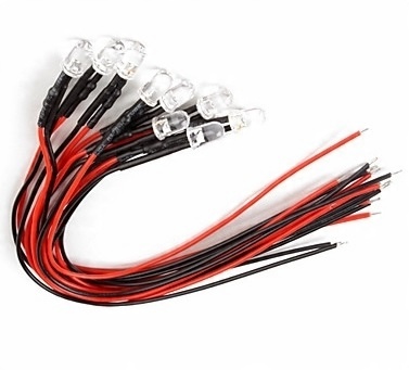 

Dioda Led 5mm 20cm biała clear 12V 10szt FV(3920)