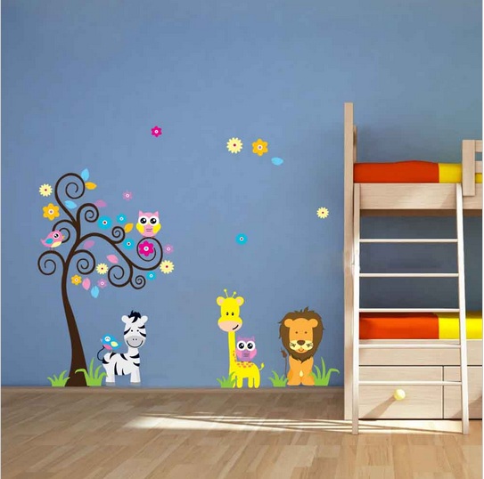 Наклейки на стены для детей СОВА ДЕРЕВО SAFARI ZOO