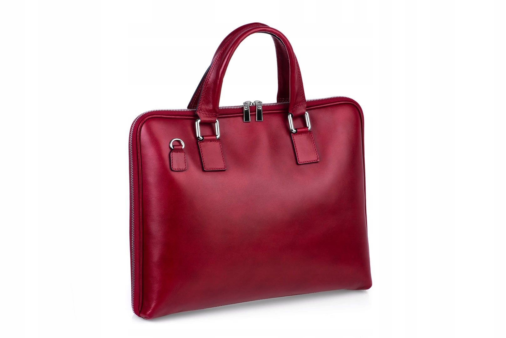

Torba Skórzana Vera Pelle na Laptop Bordowa + Etui