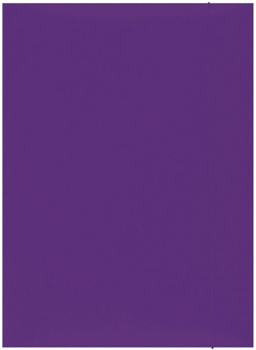 TECZKA NA DOKUMENTY A4 Z GUMKĄ, KARTONOWA, LAKIEROWANA, FIOLETOWA