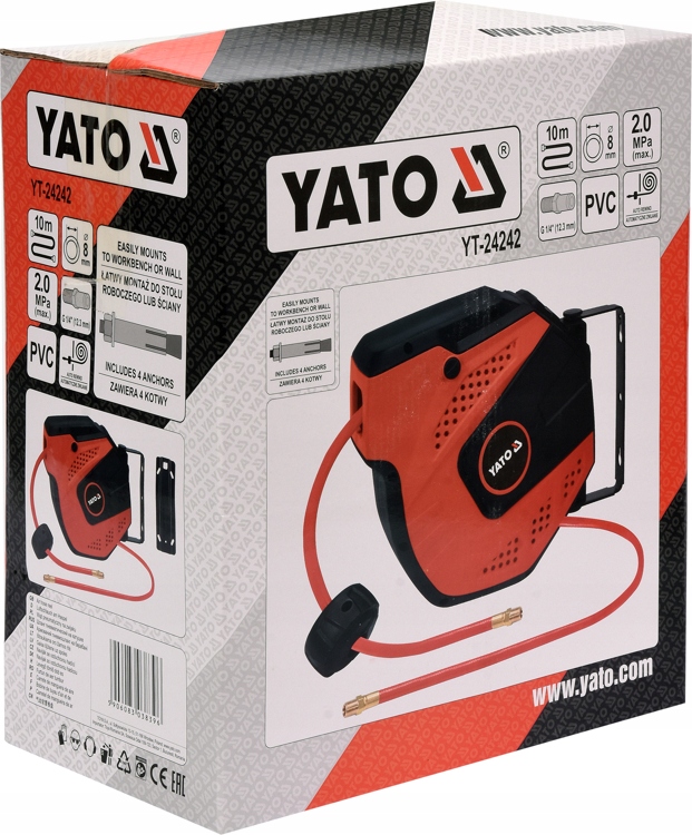 PNEUMATICKÁ HADICE NA AUTO NAVIJÁKU 10M YATO EAN (GTIN) 5906083038396