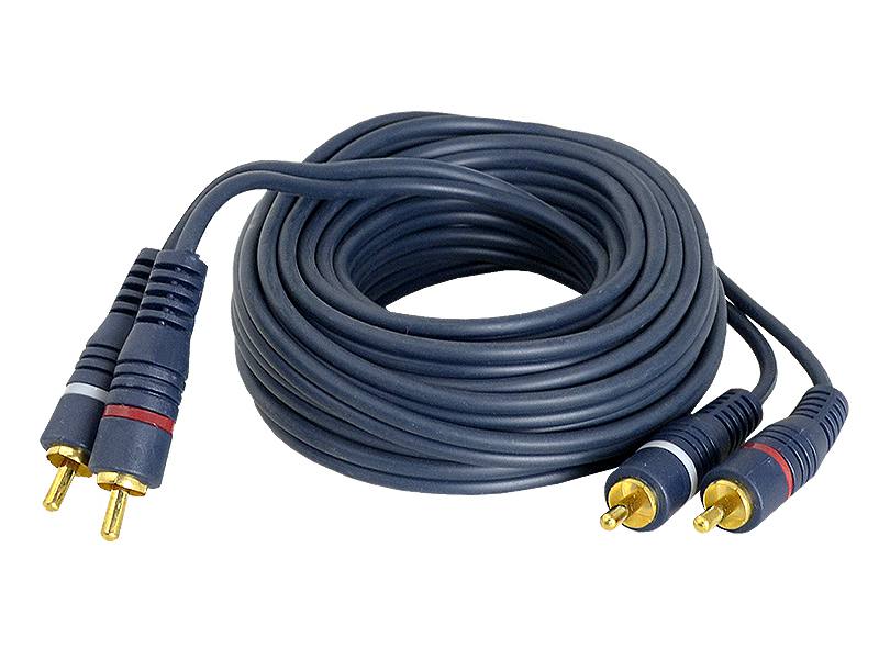 KABEL 2XRCA WTYKI POZŁACANE 5M Złącza RCA - RCA