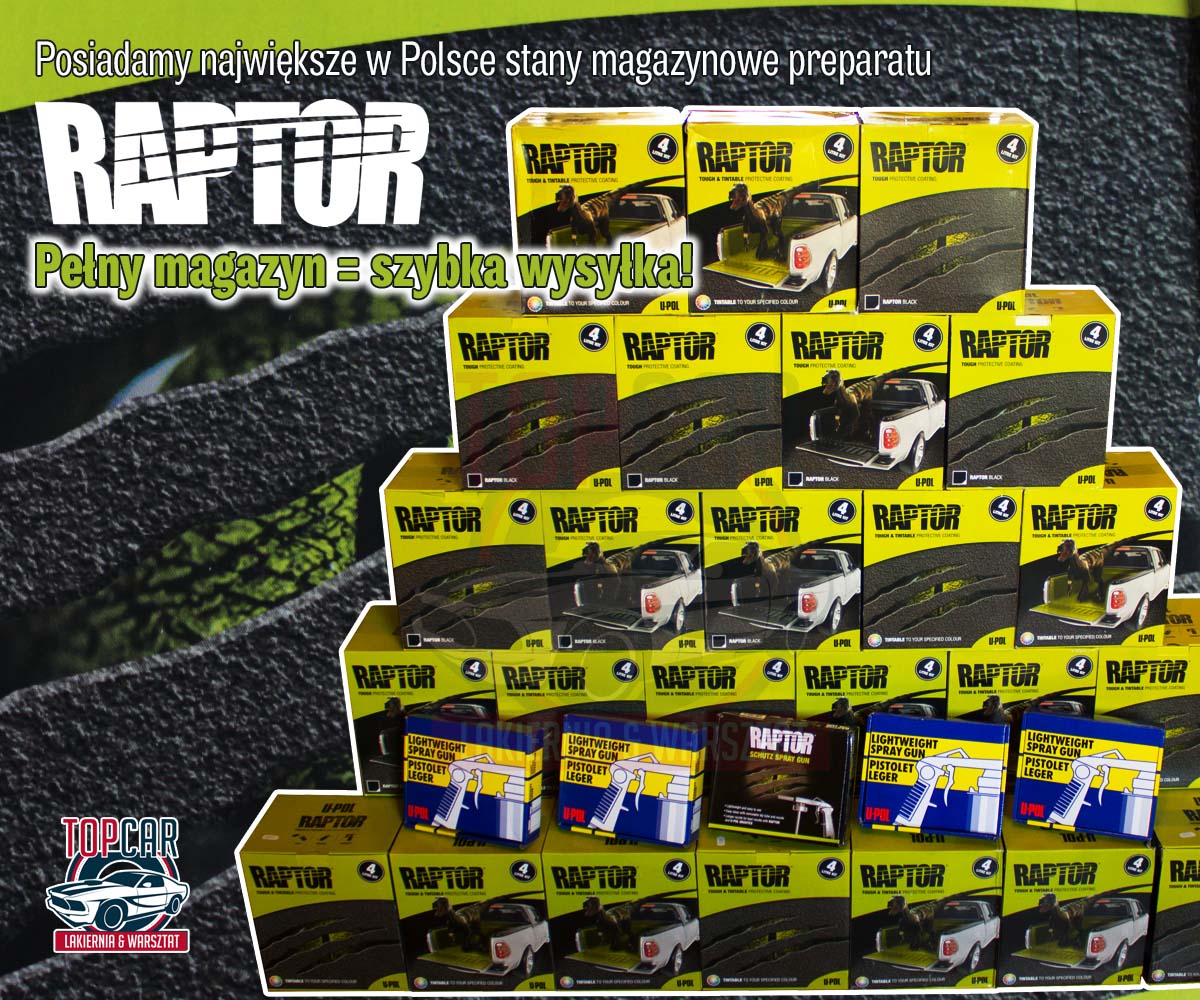 SRODEK OCHRONNY RAPTOR U POL 1L FARBA PALETA RAL Weight with packaging 1 kg