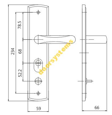 KĽUČKA NA ČÍNSKE DVERE OSVETLENÉ NEO HIT Chrómová farba