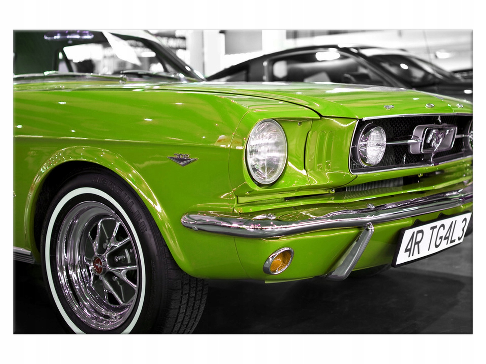

Obraz Limonkowy Mustang 60x40 wystawa samochodów