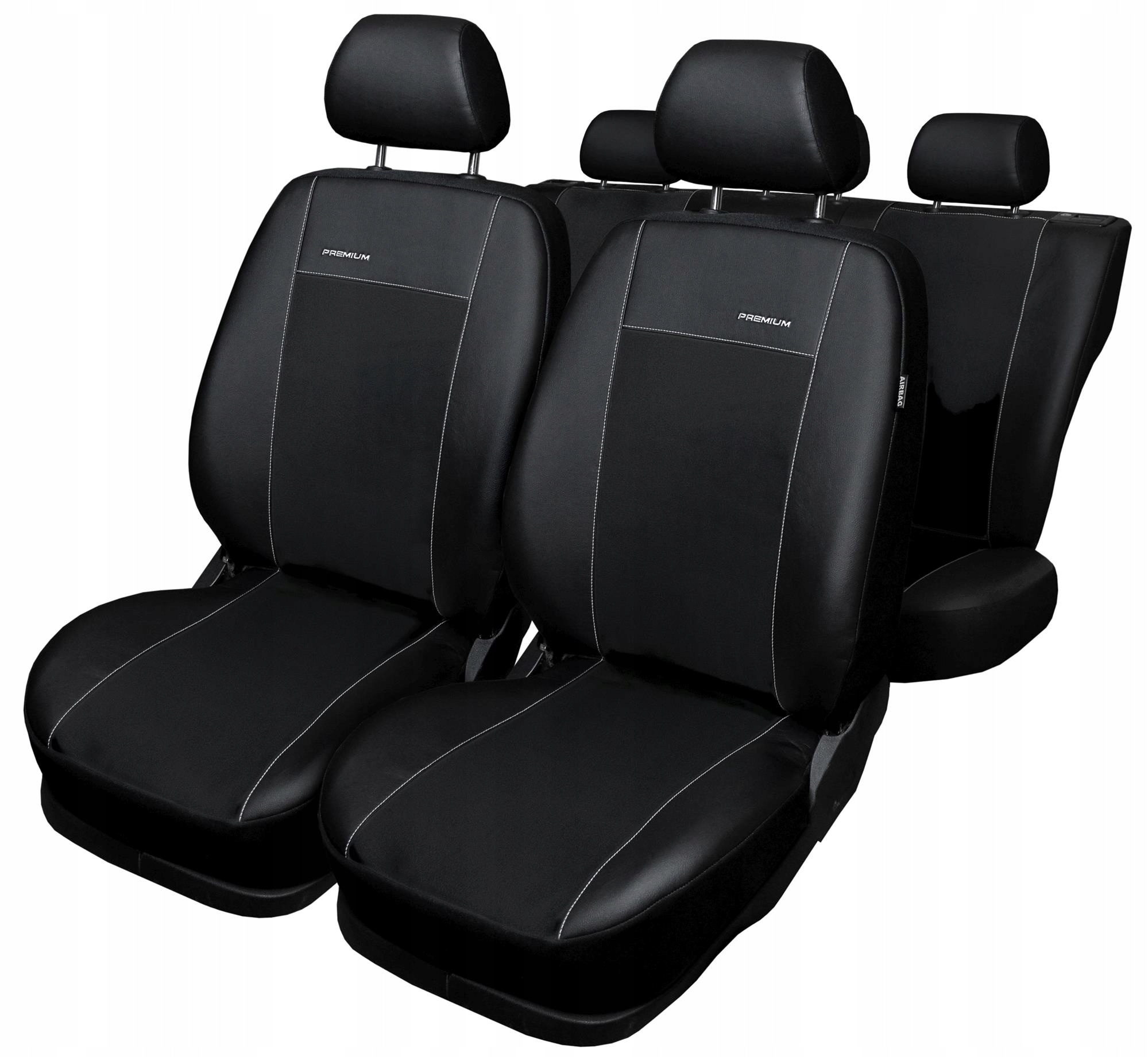 FIAT GRANDE PUNTO POKROWCE SKÓRZANE NA MIARĘ Kolor czarny