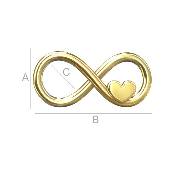 

złota Infinity Serce srebro 925