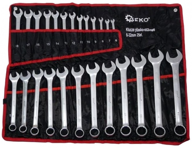 KLUCZE PLASKO OCZKOWE 6 32mm 25EL PLACHTA KLUCZ