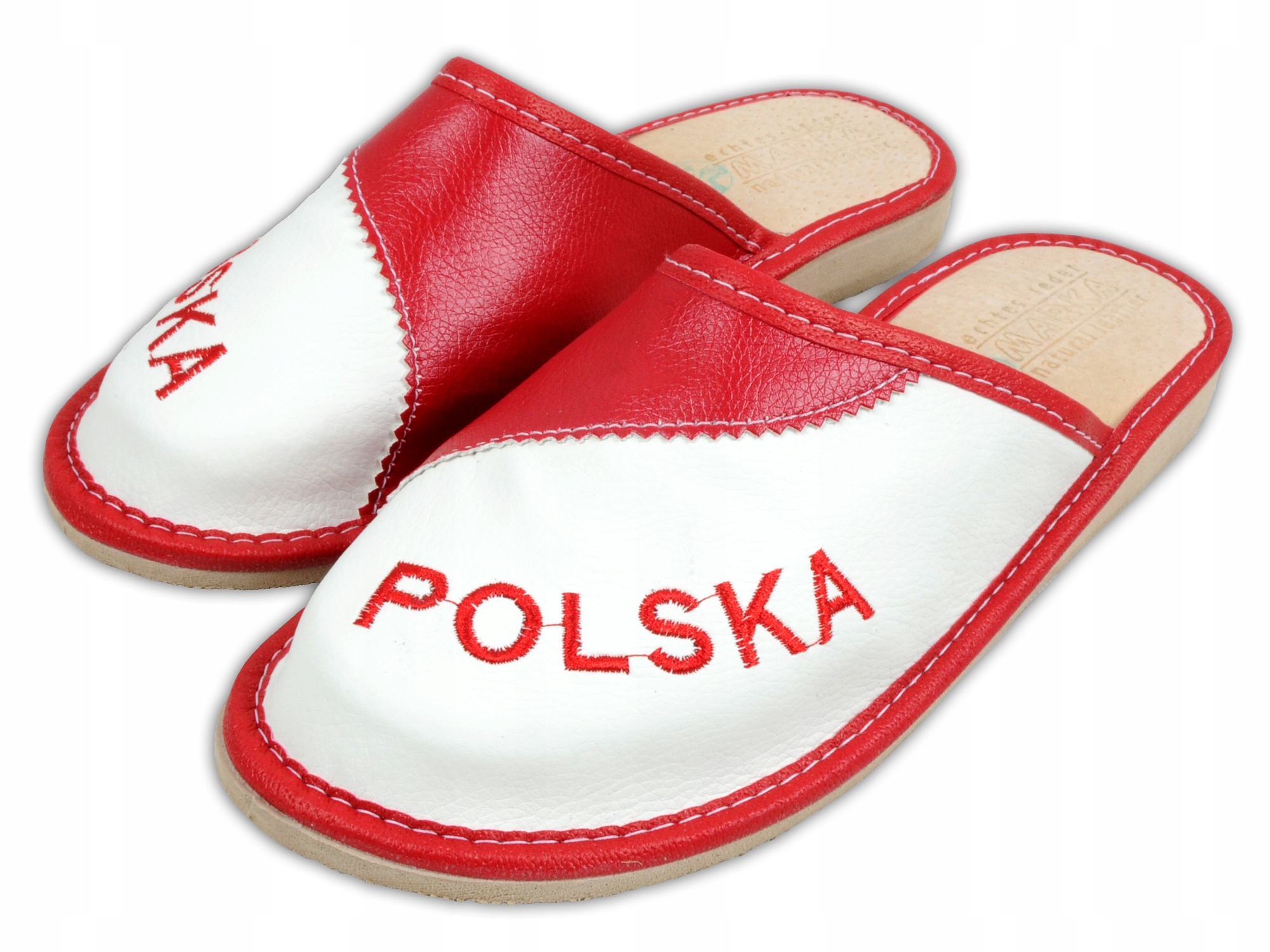 

Skórzane Pantofle Kibica - Polska Flaga - nr 35