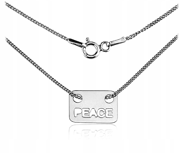 

Naszyjnik Srebro 925 Peace Celebrytka Blaszka 45CM