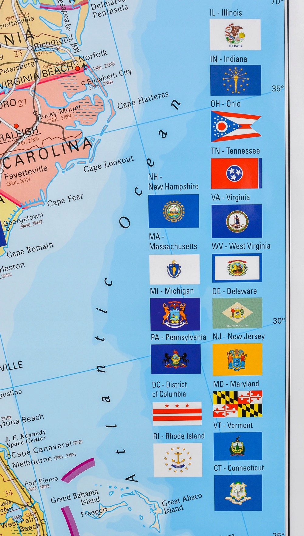 USA STANY ZJEDNOCZONE MAPA ŚCIENNA KODY POCZTOWE Rok wydania 2019