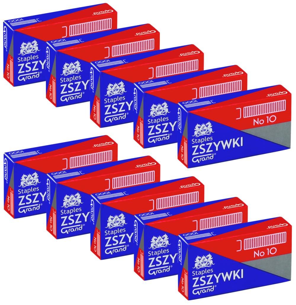 

Zszywki biurowe Grand No 10 stalowe 10 x 1000 szt
