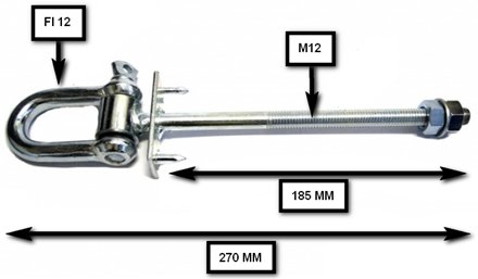 HAK MOCOWANIE HUŚTAWKI Z SZEKLĄ M12x270 + BOLCE 12 Producent inna