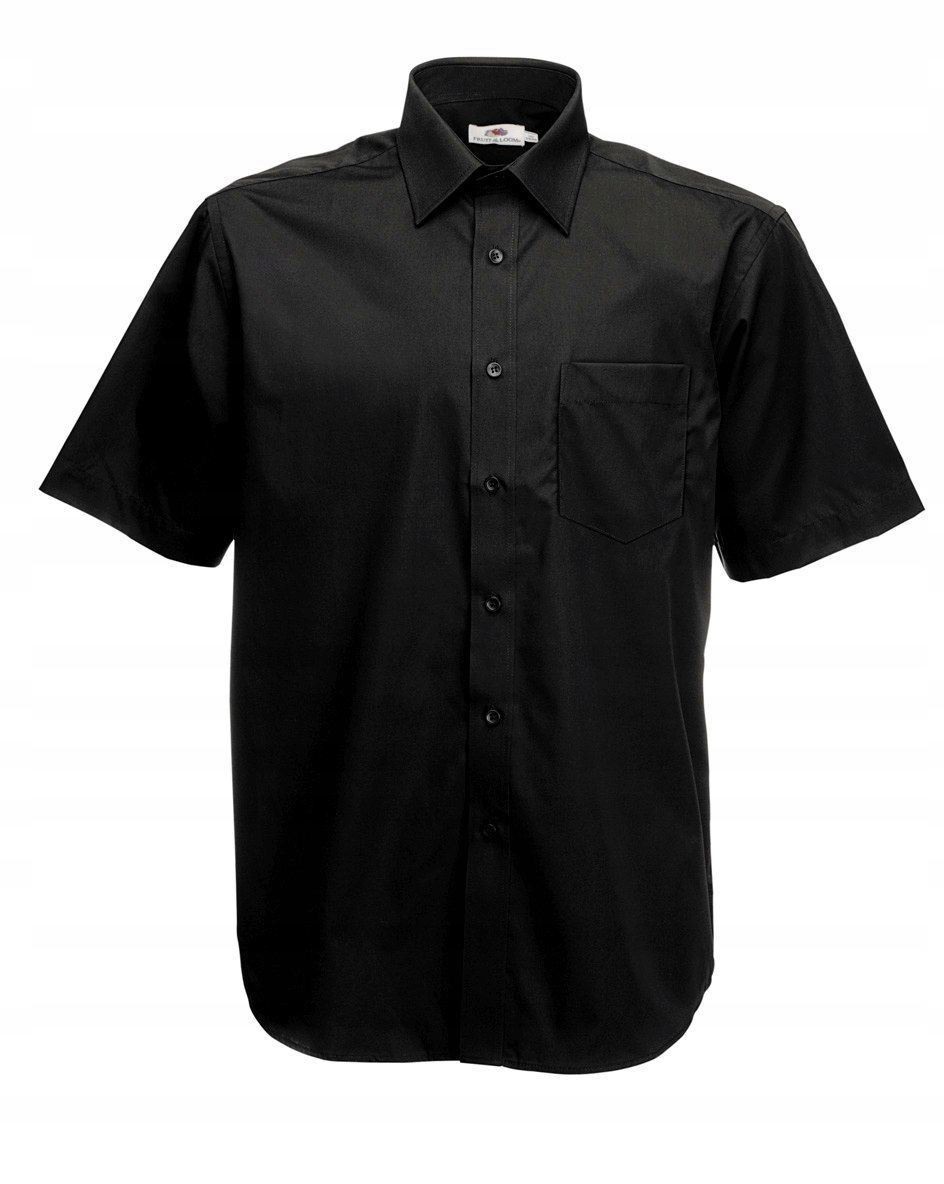 

Men Poplin Short Sleeve Shirt Black S