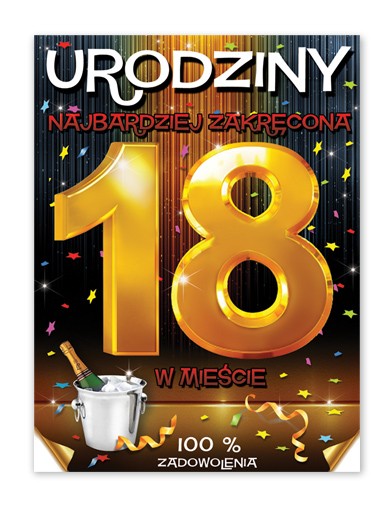 

Naklejki etykiety osiemnastka urodziny 18