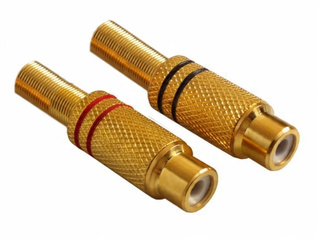 

Gniazdo Rca chinch na kabel 6mm Gold 2szt.