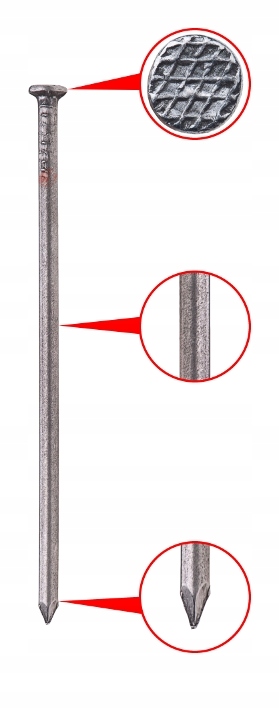 Gwoździe budowlane krokwiowe - 8.0x300mm - 5KG Rodzaj gwoździe budowlane