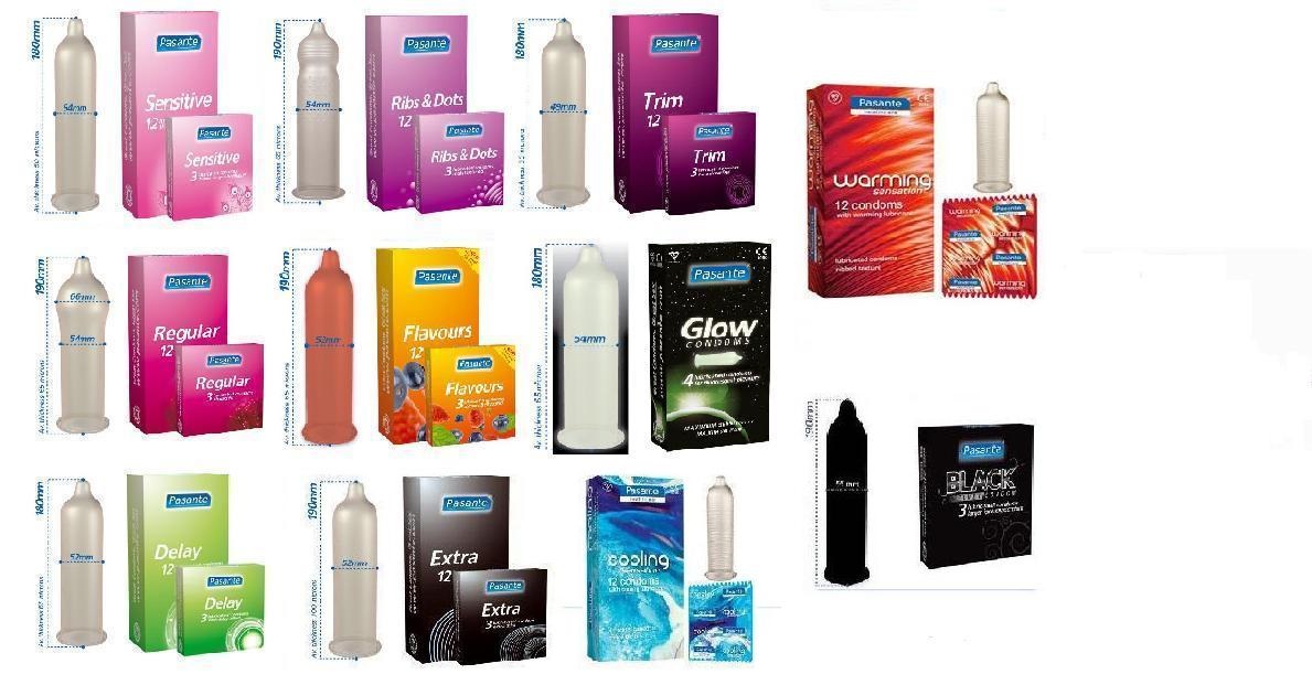 

Prezerwatywy Pasante MIX Zestaw 50szt Kilka Rodzaj