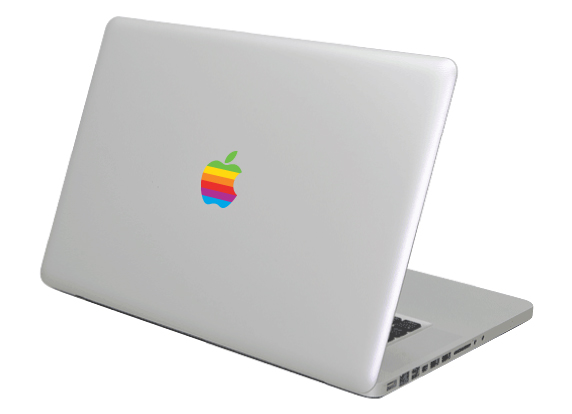 

Naklejka laptop Apple MacBook retro logo rainbow