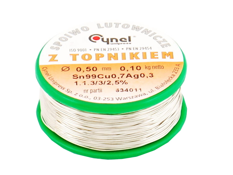 

Cyna z topnikiem 0,70mm 250g 0,25kg Pb Free