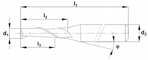 Frez VHM 1 piórowy 6 x 15mm do ALUMINIUM PCV PLEXI Marka BIT-TECH