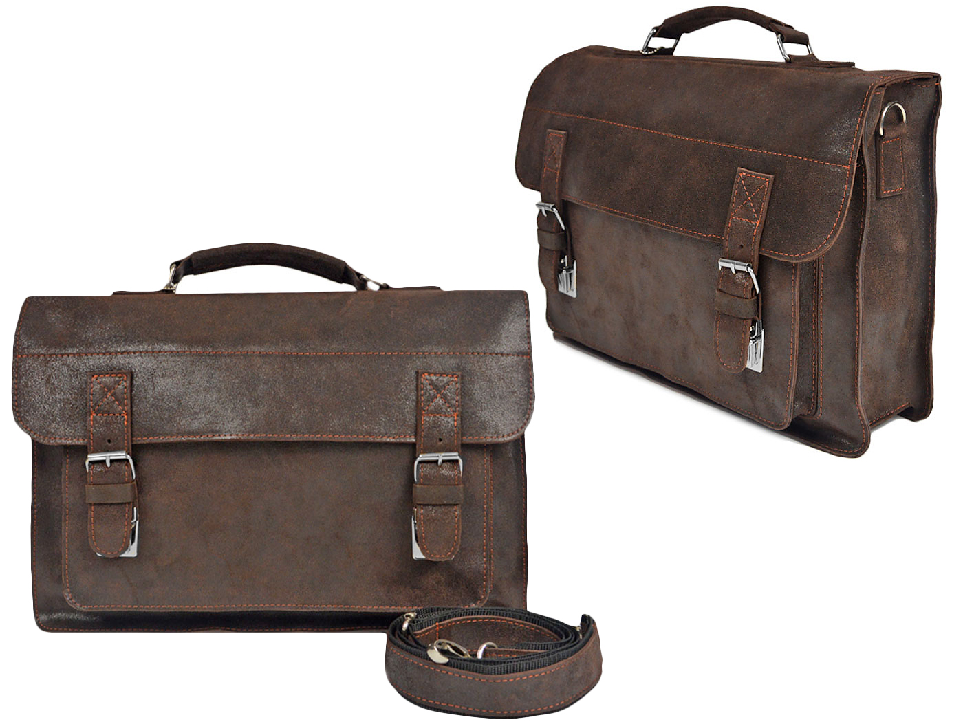 Duża Teczka Torba Młodzieżowa mieści A4 - SKÓRA Marka A-Art