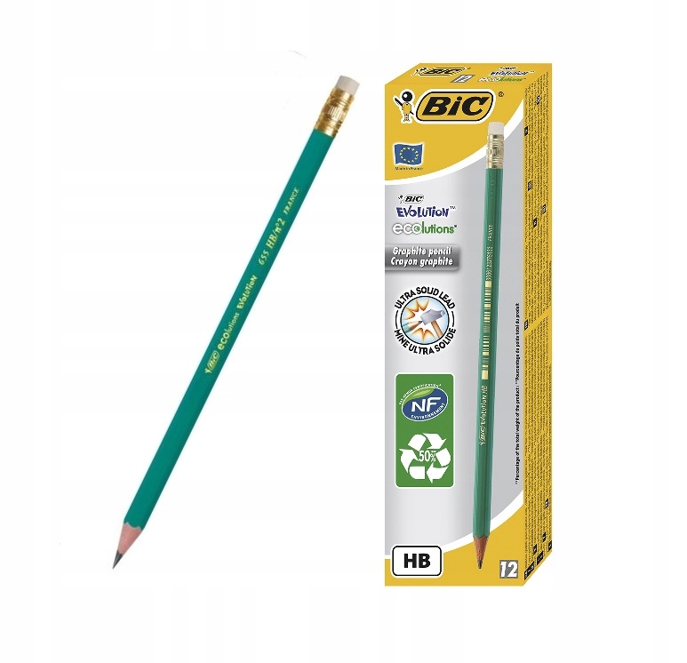 

Olówek Bic Eco Evolution Hb 655 Z Gumką