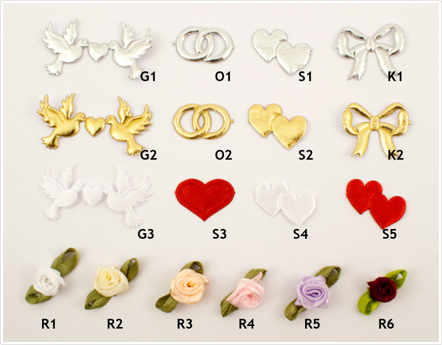 Kokardki przypinki ŚLUB KOTYLIONY DLA GOŚCI 10 szt Waga produktu z opakowaniem jednostkowym 0.3 kg