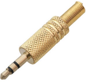 

Wtyk mały mini Jack 3,5 stereo Złoty Gold (0730)