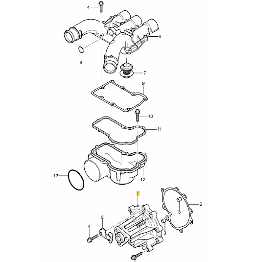 PORSCHE oe 94810601104 водяной насос