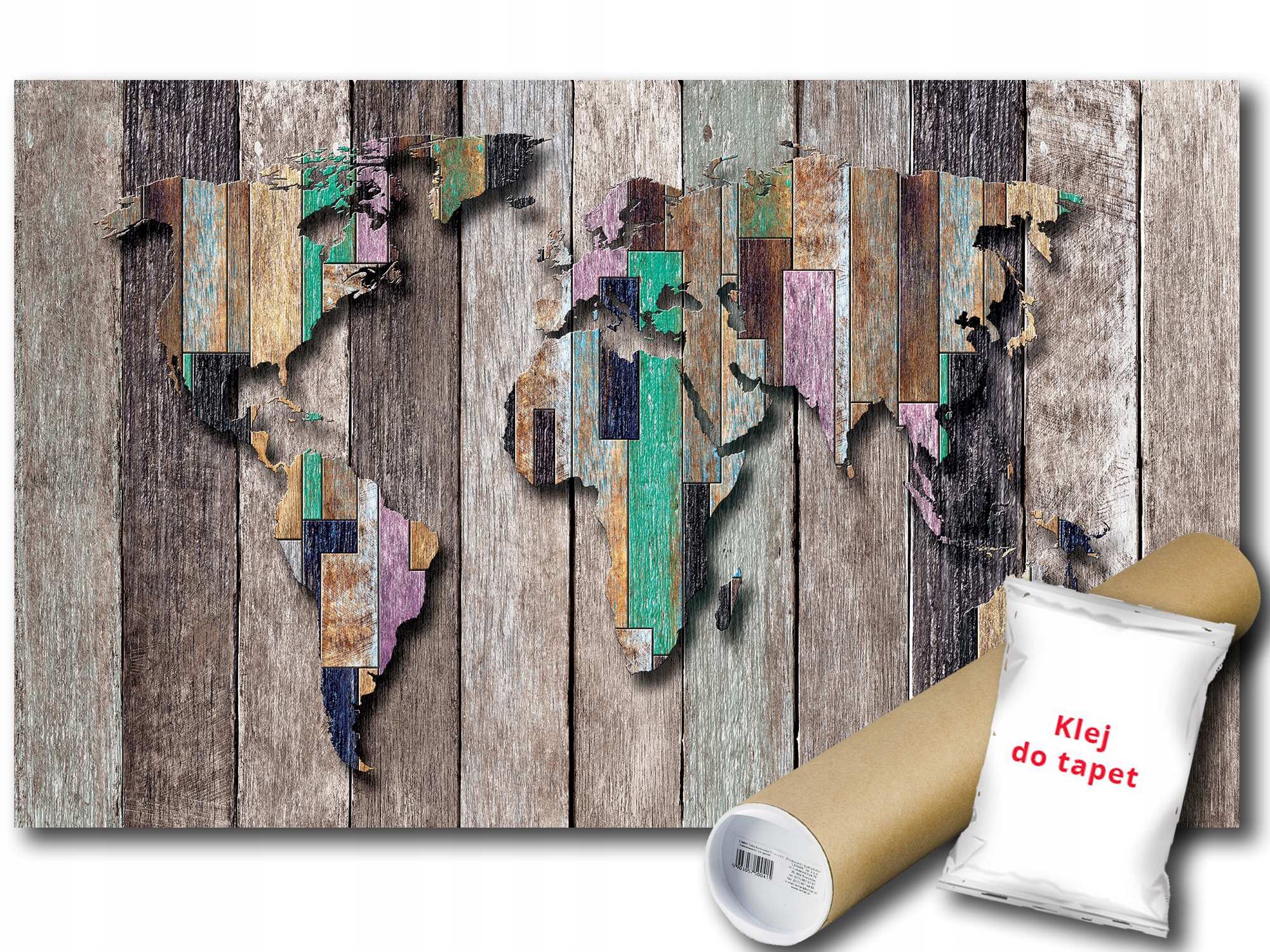 Fototapeta Vinylová Mapa Svet Drevo 3D 368x254