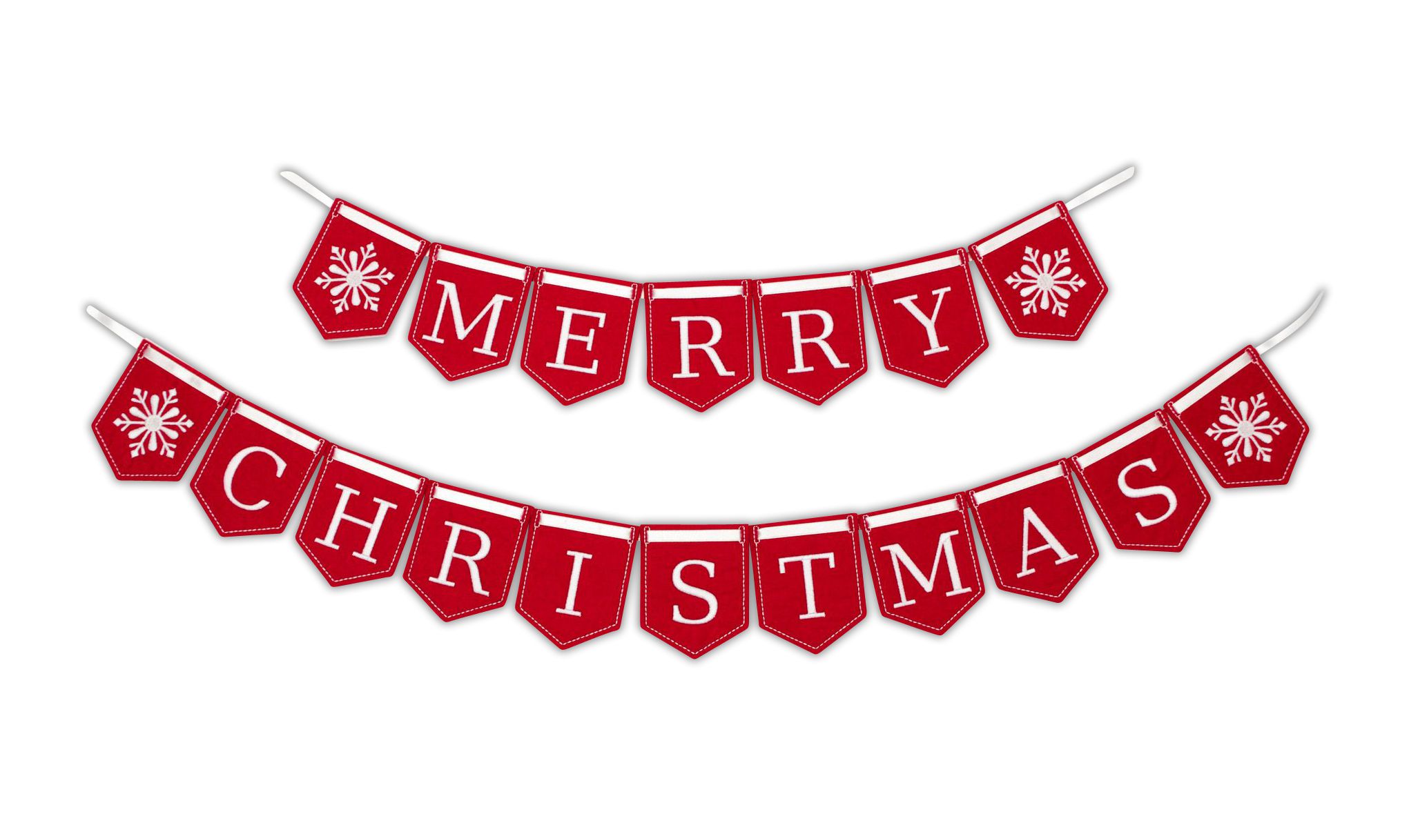 Girlanda Merry Christmas – sněhová vločka – 126 cm Výšivka