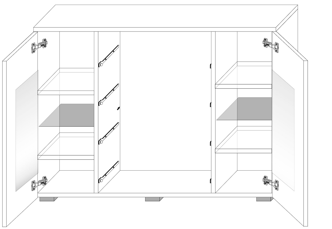KOMODA ROMA WYSOKI POŁYSK różne kolory -LED GRATIS Głębokość mebla 55 cm