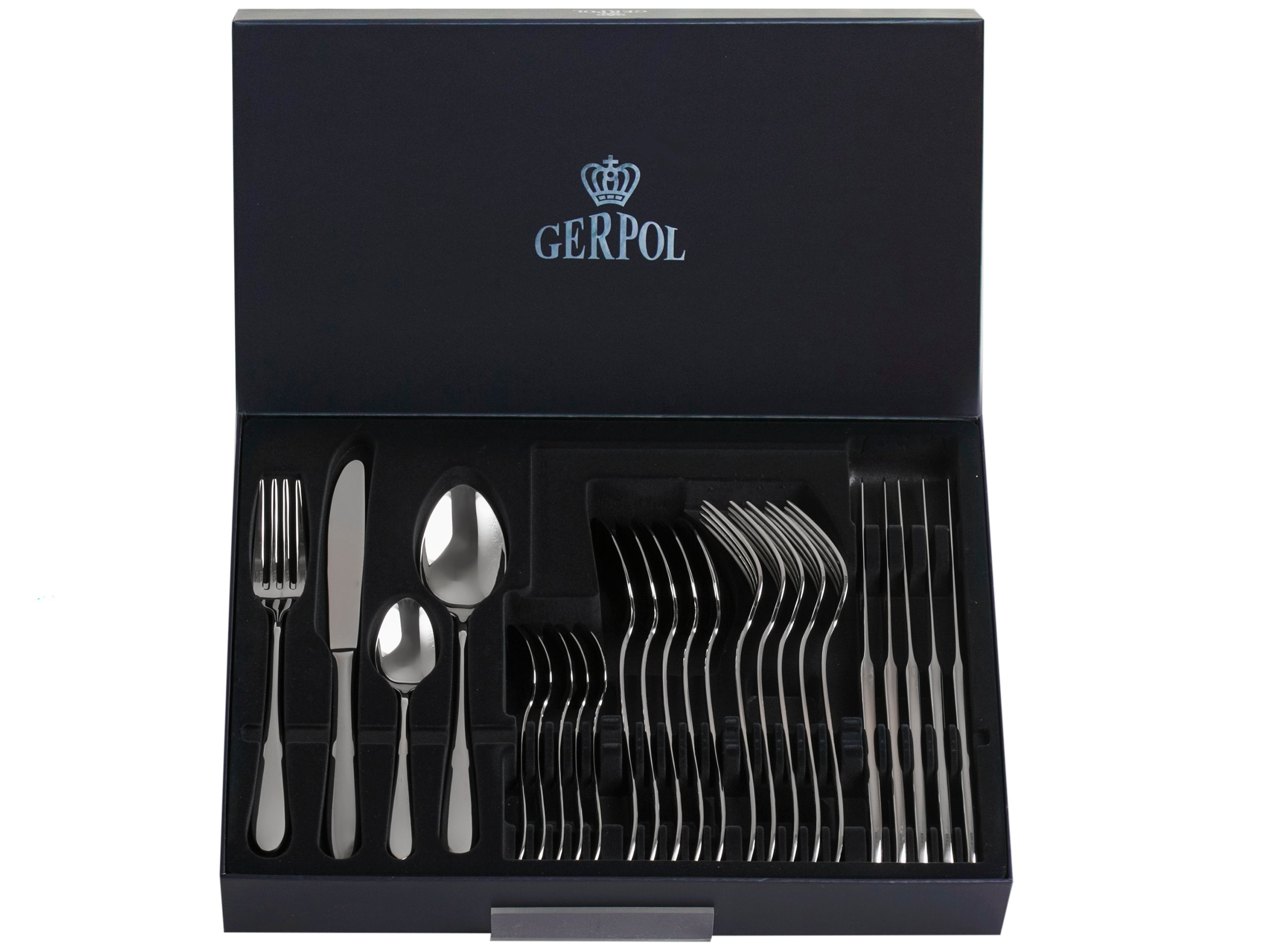 GERPOL SET OF 24 CUTLERY SET MONA FOR 6 PEOPLE SMOOTH STAINLESS DINNER-OLINIA Mona