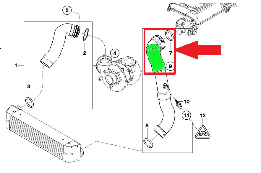 ШЛАНГ ШЛАНГ TURBO ИНТЕРКУЛЕРА BMW E83 X3 2.0 d M47 73 photo 7