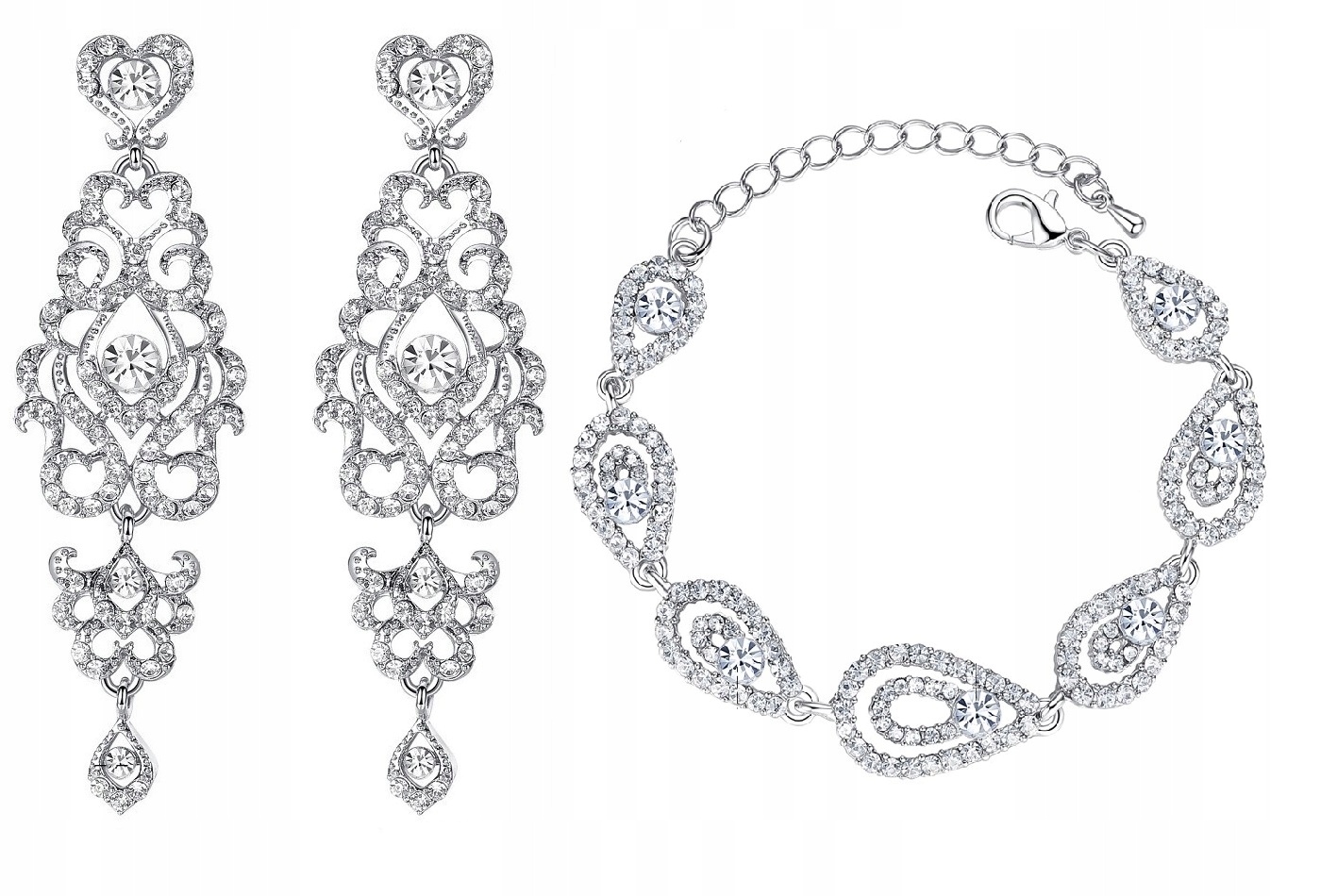 KOLCZYKI SREBRNE Z CYRKONIAMI, EFEKTOWNE, PIĘKNE Materiał Posrebrzany