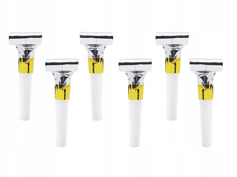 

Gwizdki holograficzne Trąbki 6 szt Srebrne