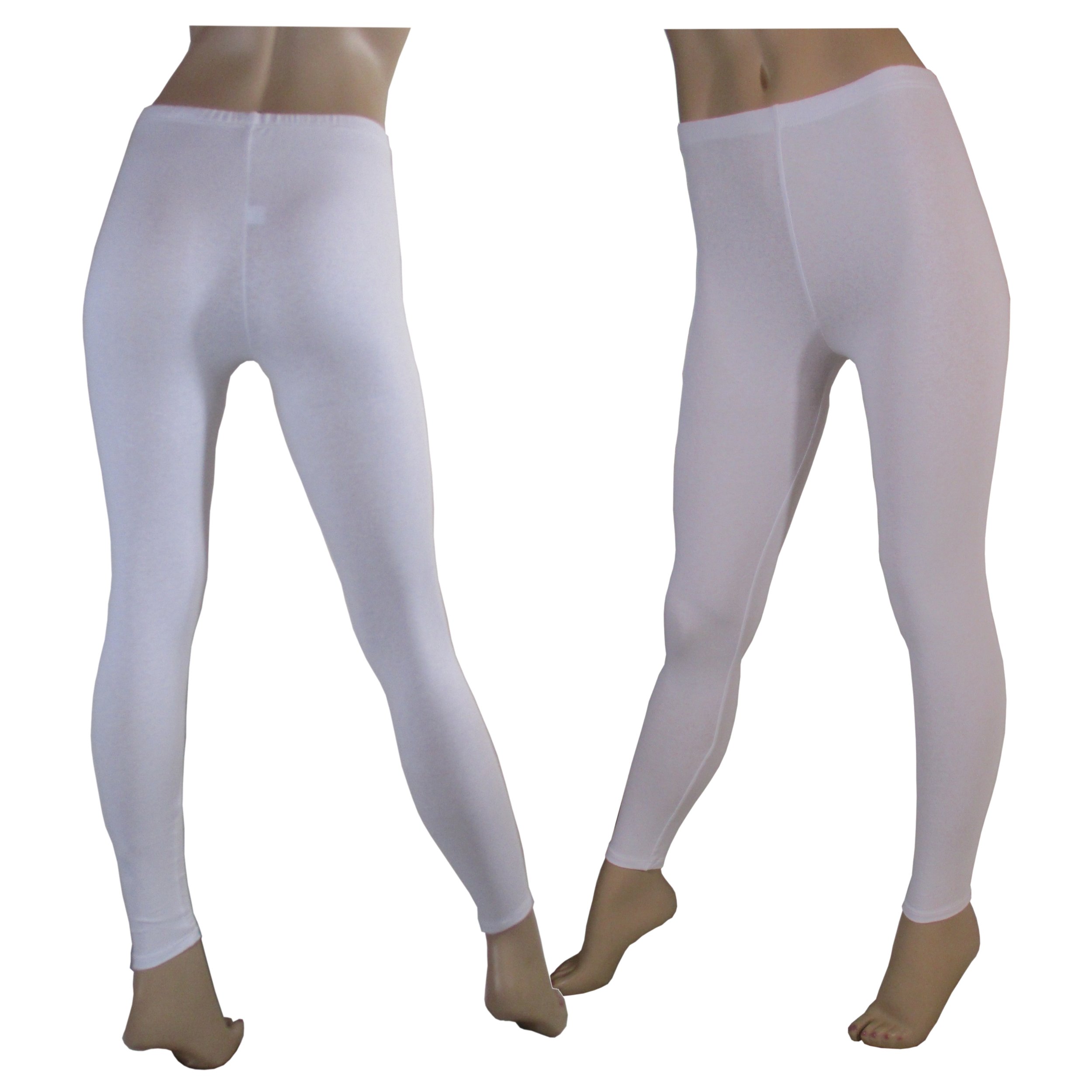 

Legginsy getry długie damskie białe XXL bawełniane