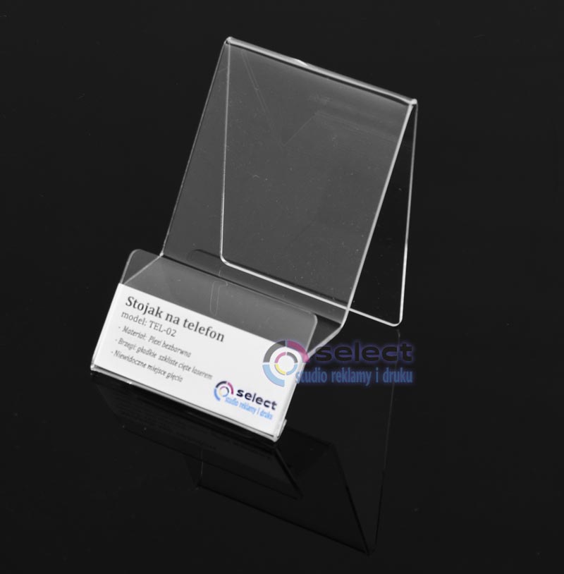 PODSTAWKA POD TELEFON STOJAK Z OPISEM PLEXI 6,5 cm Marka Select