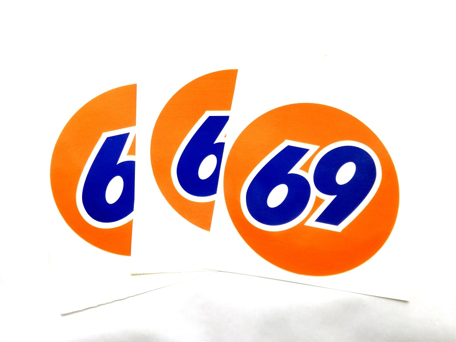 69 cult, rot, classic naklejka sticker