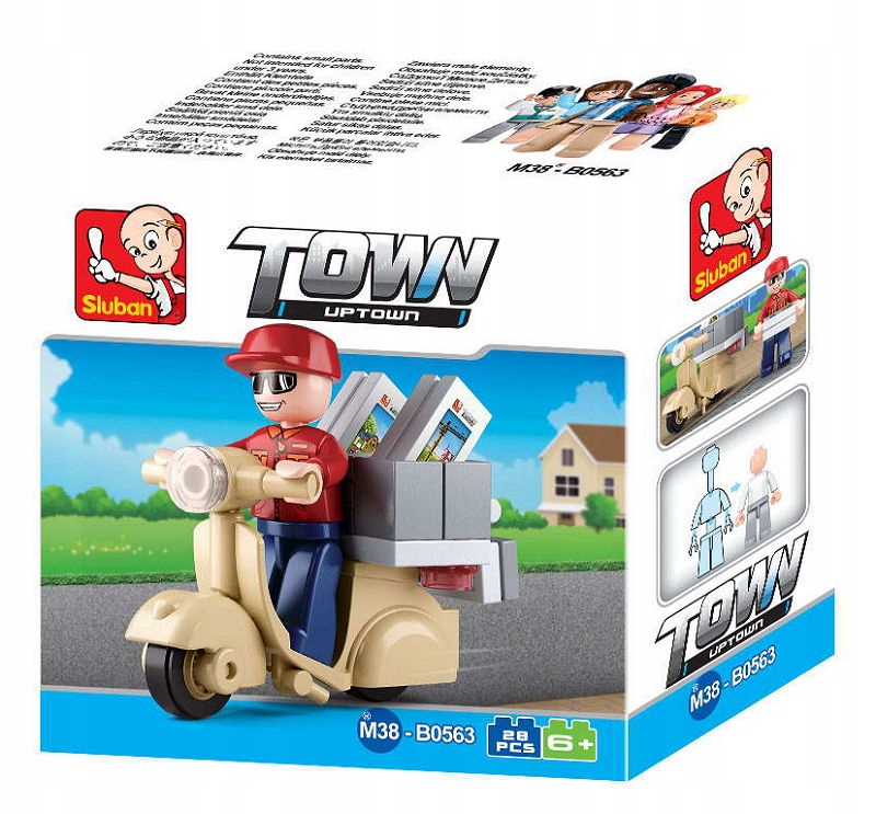 

Sluban Klocki Town Uptown Kurier skuter pizza 28el